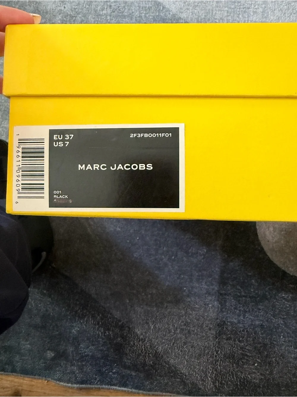 Marc Jacobs Black Croc-Embossed Platform Sandals